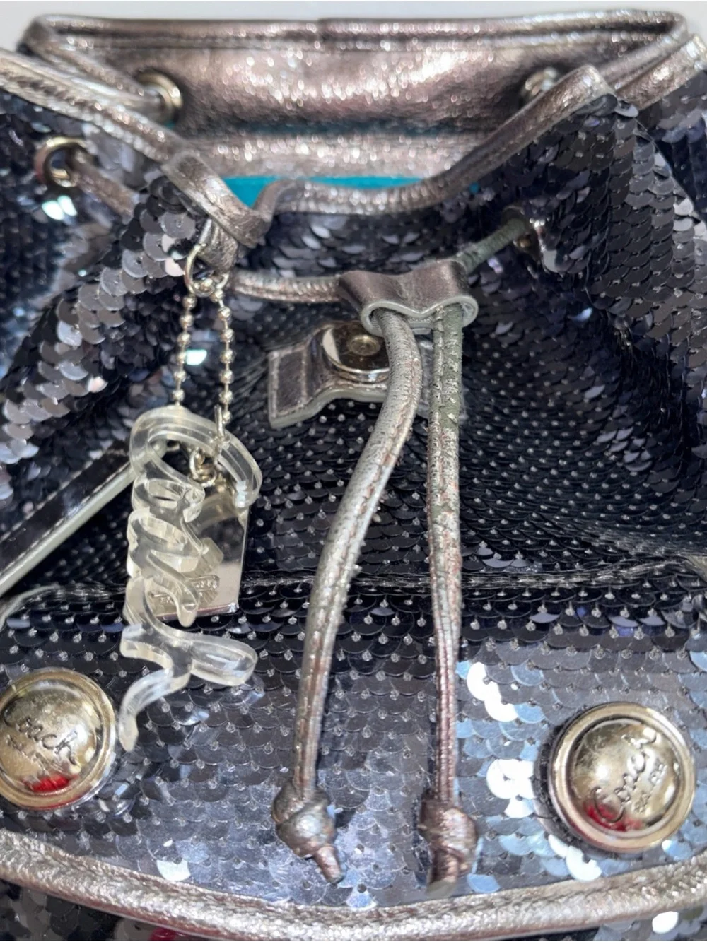 COACH BLUE SEQUIN POPPY BACKPACK (limited edition)